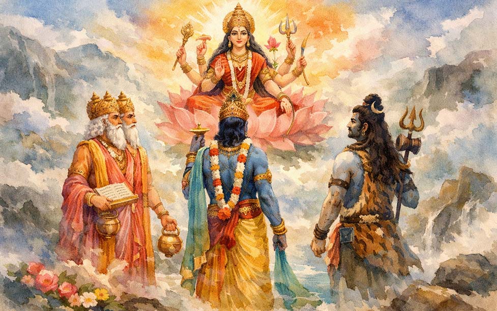 The Moment Brahma, Vishnu, and Shiva Discovered Their Source