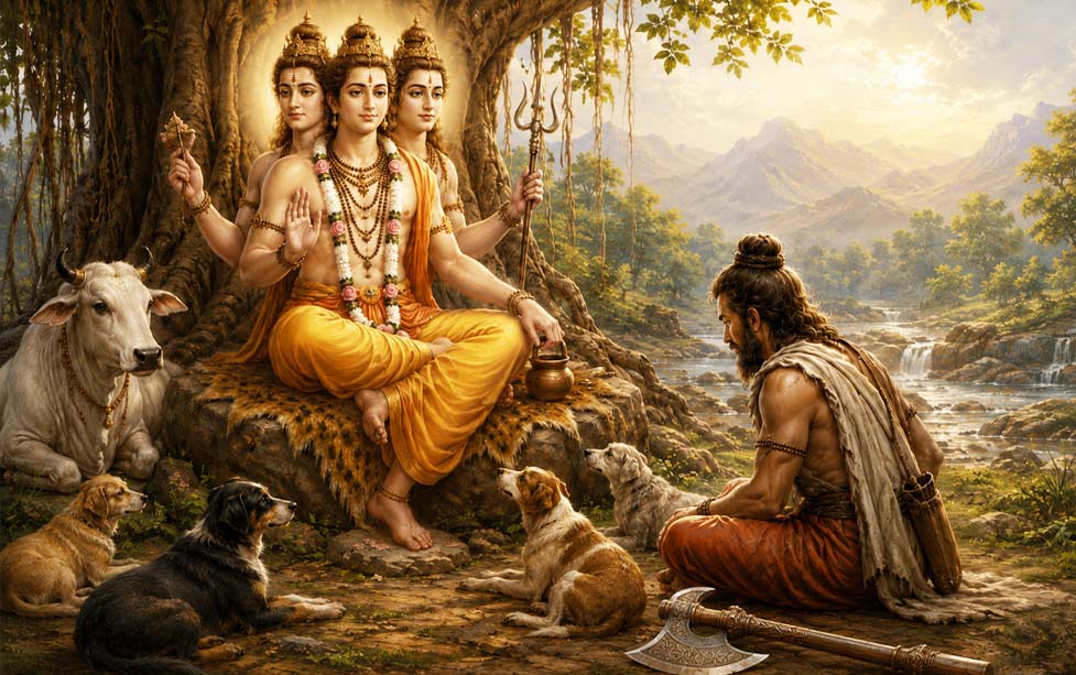 How Dattatreya's Teaching Led Parashurama to Tripura Sundari